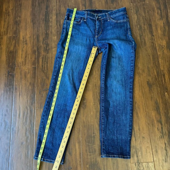 ELSE Mid-Rise Cropped Skinny Jeans in Blue - Picture 13 of 14